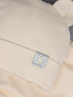 Шапка с ушками трикотажная и снуд для детей