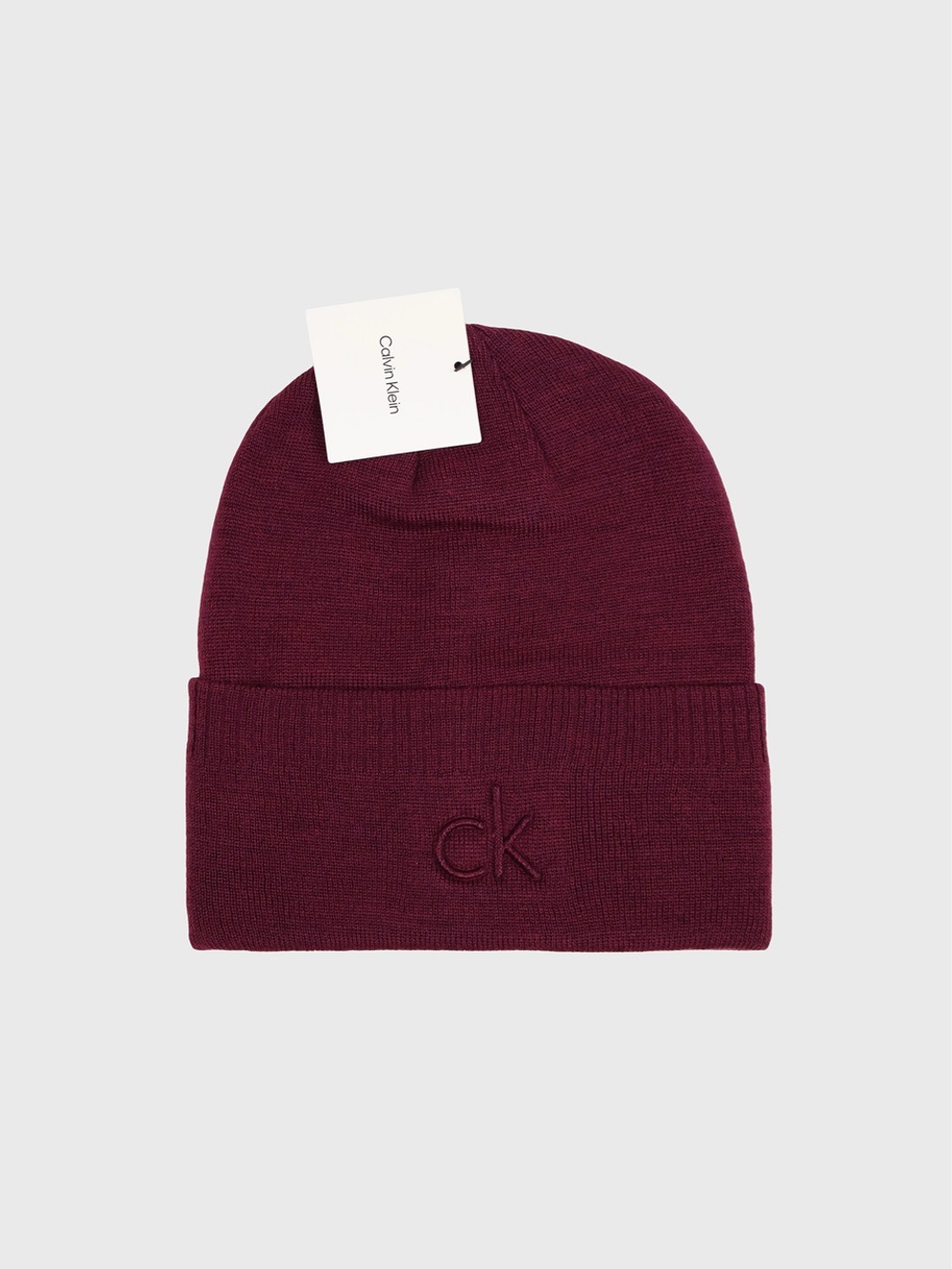 Шапка Calvin Klein Embossed Logo Beanie Hot Berry