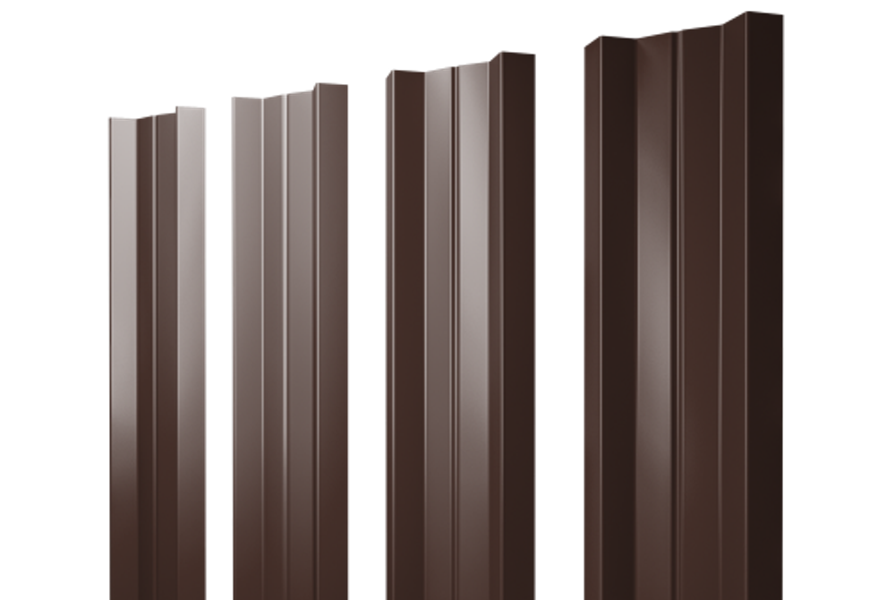 Штакетник М-образный А с прямым резом 0,45 PE RAL 8017 шоколад