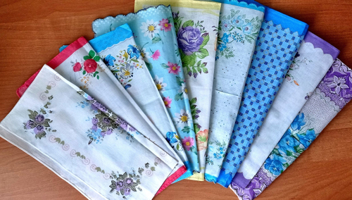 Носовой платок, размер 26-30 x 26-30 см, 1 шт., разные цвета