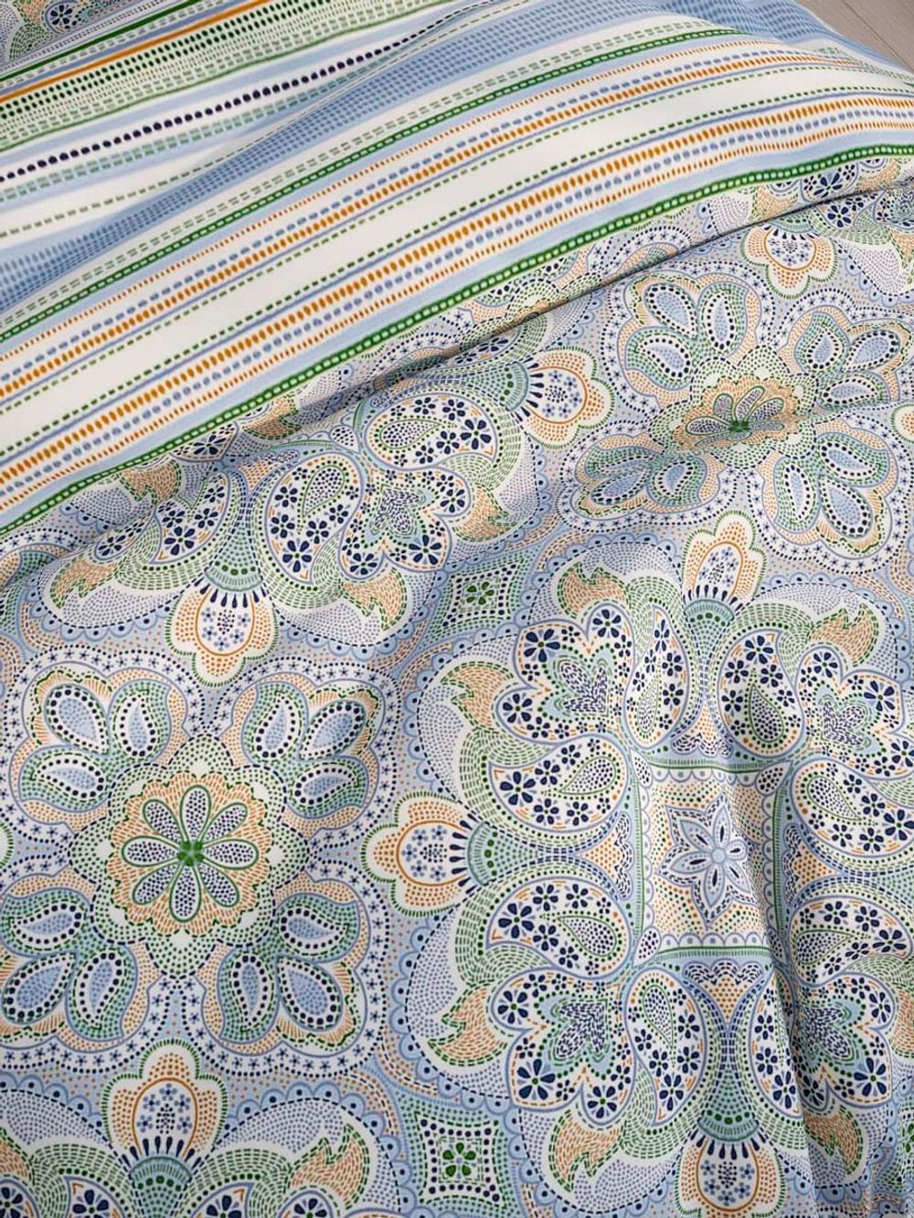 Постельное белье Сказка "Бисер/Бисер (компаньон)" 1,5-сп Наволочка 50х70 см 1 шт Простынь 150х215 см Пододеяльник 145х215 см, перкаль