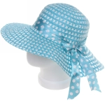 Шляпа женская с широкими полями «Summer», цвет голубой, р58, ширина полей 10см