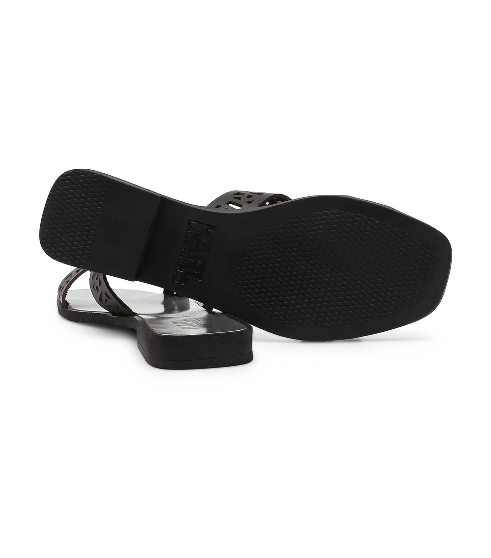Кожаные шлепанцы skoot interlok loop Karl Lagerfeld - черный(KL80429)
