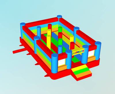 Коммерческий надувной батут "Городок", 6*4*1.8 м.