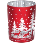 Подсвечник «Снежный лес» 10*12,5 см, Красный