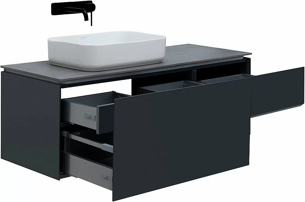 Тумба с раковиной Allen Brau INFINITY 120 1+1 антрацит матовый