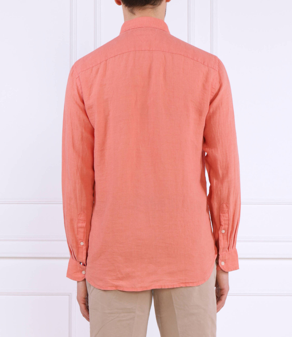 Льняная рубашка Tommy Hilfiger - оранжевый(MW0MW30897)