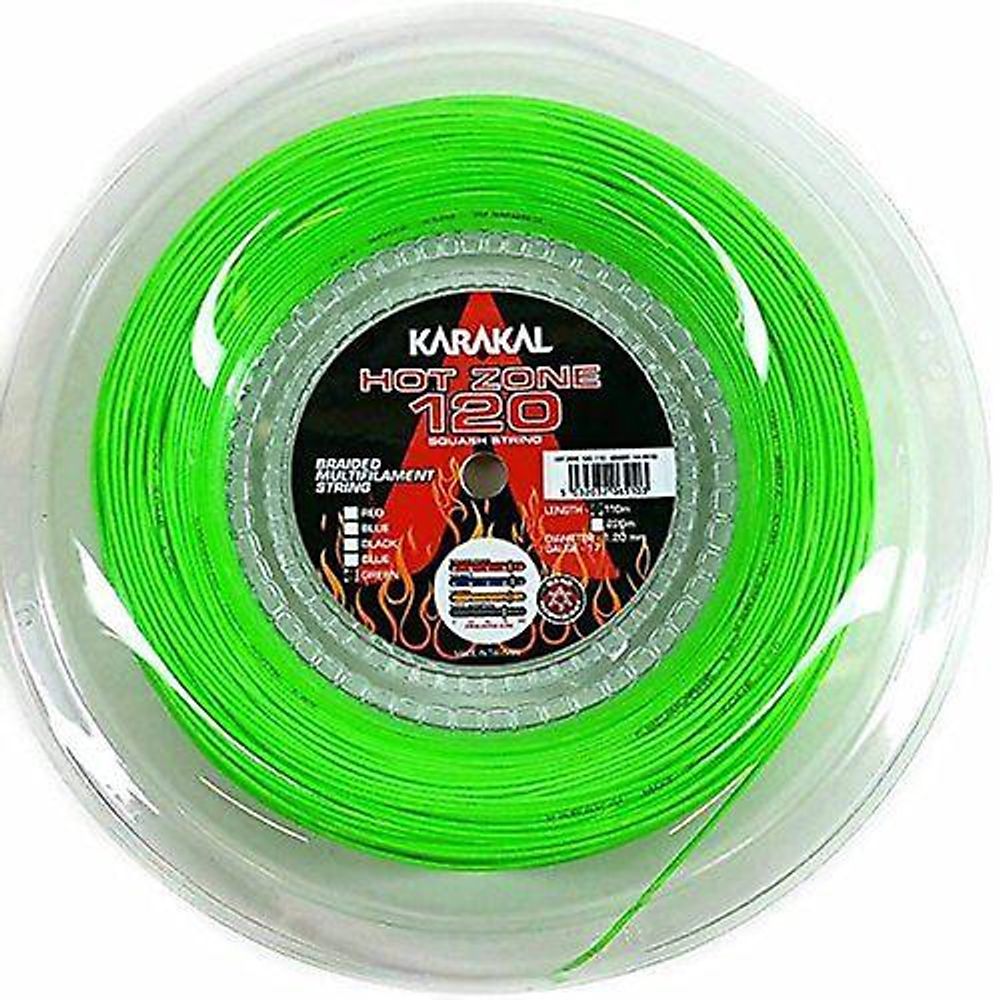 Струны для сквоша KARAKAL HOT ZONE 1.20 GREEN В нарезке (1 натяжка)
