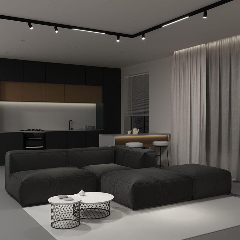 UBX-MMS4-35 BLACK 200 Шинопровод осветительный. магнитный. тип M. 2м. Накладной. Черный. ТМ Uniel