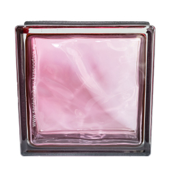 Купить  Стеклоблок розовый  волна черный бриллиант Vitrablok 19х19x8