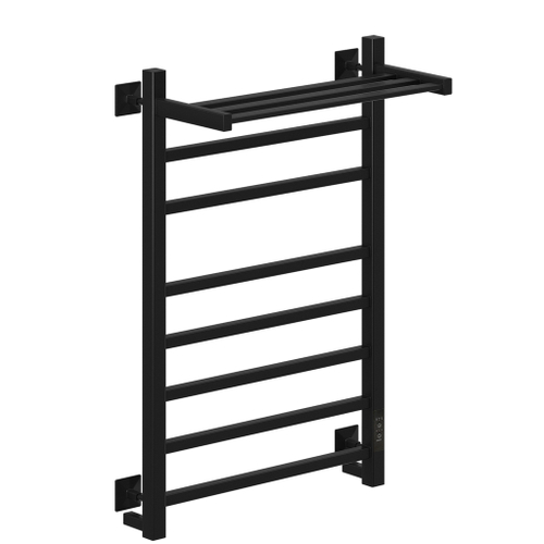 Полотенцесушитель MIXLINE FORTUNE  80х50 (таймер, 560 Вт, 7 перекладин + ПОЛКА) электрический ЧЕРНЫЙ