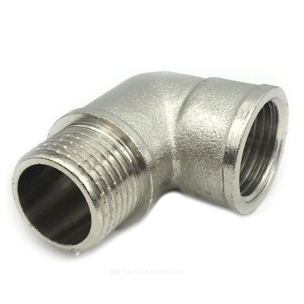 Угольник латунь никель Ду 15 (1/2") ВР/НР SantechSystems .