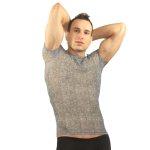 Мужская футболка в облипку с рисунком змеиной чешуи (Размер: L) (Цвет: серый)