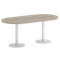Home Office Стол овальный VR.SP-5-180.1 Дуб Аттик/Металл Белый 1800*900*753