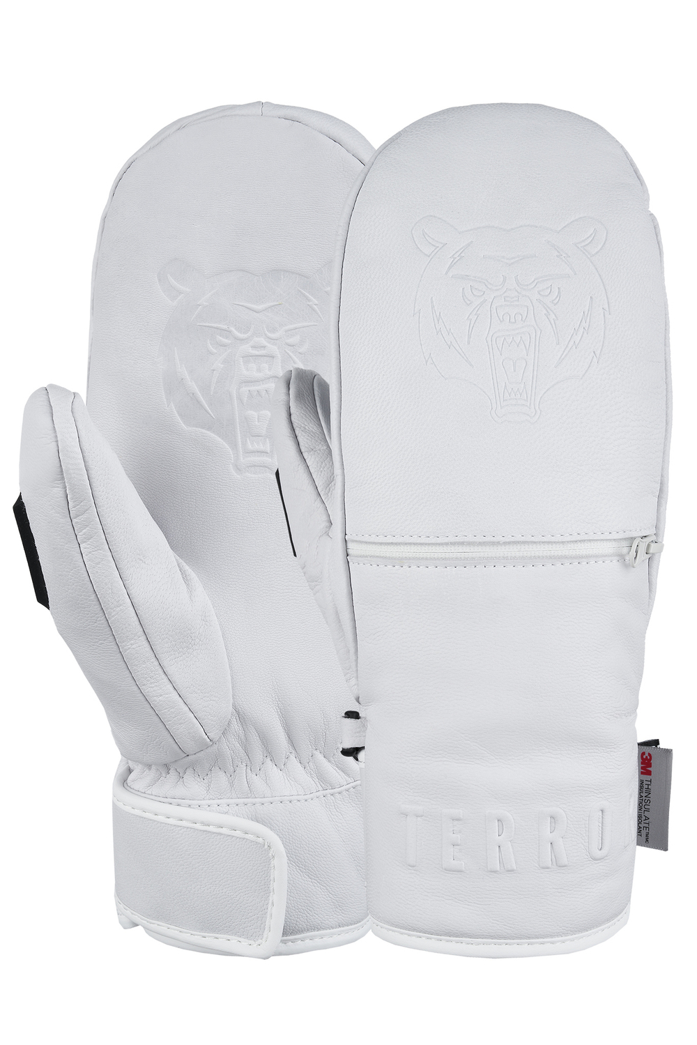 Варежки TERROR - LEATHER White