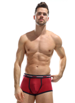 Мужские трусы-боксеры с логотипом Jolidon Men и контрастной тесьмой (Размер: L) (Цвет: темно-синий)