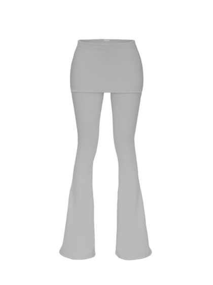 grey flared trousers