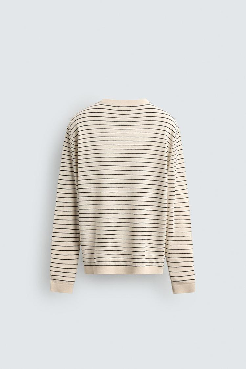 ZARA ДЖЕМПЕР В ПОЛОСКУ ИЗ ЛЬНА И ХЛОПКА, ЭКРЮ