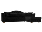 Диван угловой Артис правый угол, Черный, Велюр, 121581