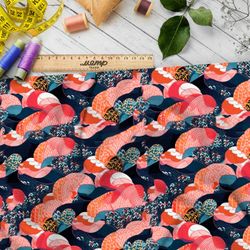 Ткань премиум флис призрачные завитки