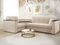 Диван угловой с Баром Неаполь 1,2 - Velutto 17 бежевый/ коричневая накладка