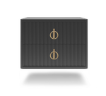 Тумба прикроватная подвесная ROYAL 5102 эко (Черный-р.золото)