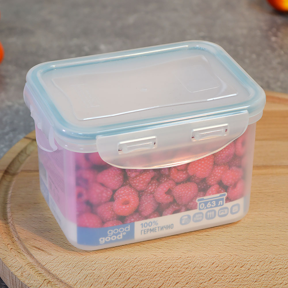 Контейнер 0,63л герметичный с клипсами "Good&Good"