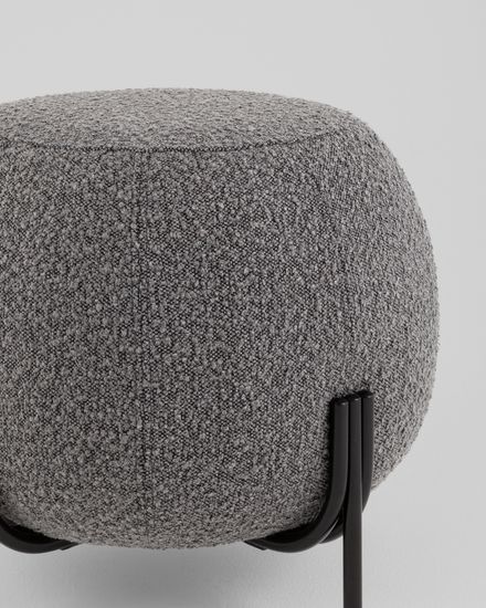 Пуф Флик new ткань букле тёмно-серый