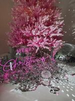 Заснеженная розовая елка «Фэнтези» (Литая хвоя) 150 см / 1,5 м