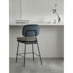 Стул полубарный Pea, велюр, темно-серый/бежевый