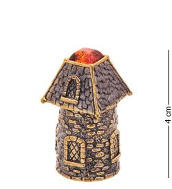 AM-3544 Наперсток «Домик Круглый» (латунь, янтарь)