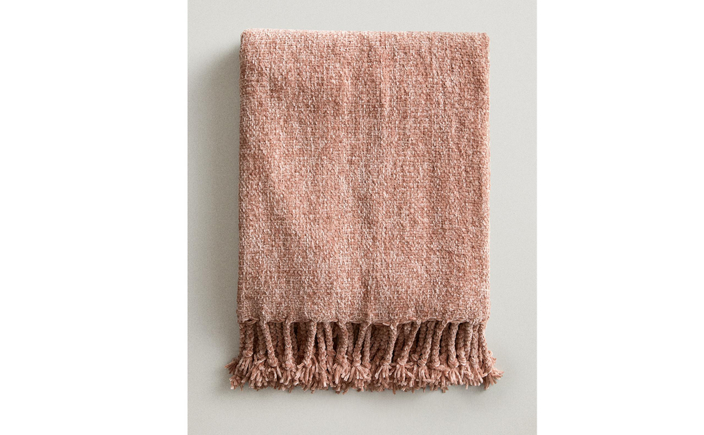 Zara Home плед из полиэстера, серый