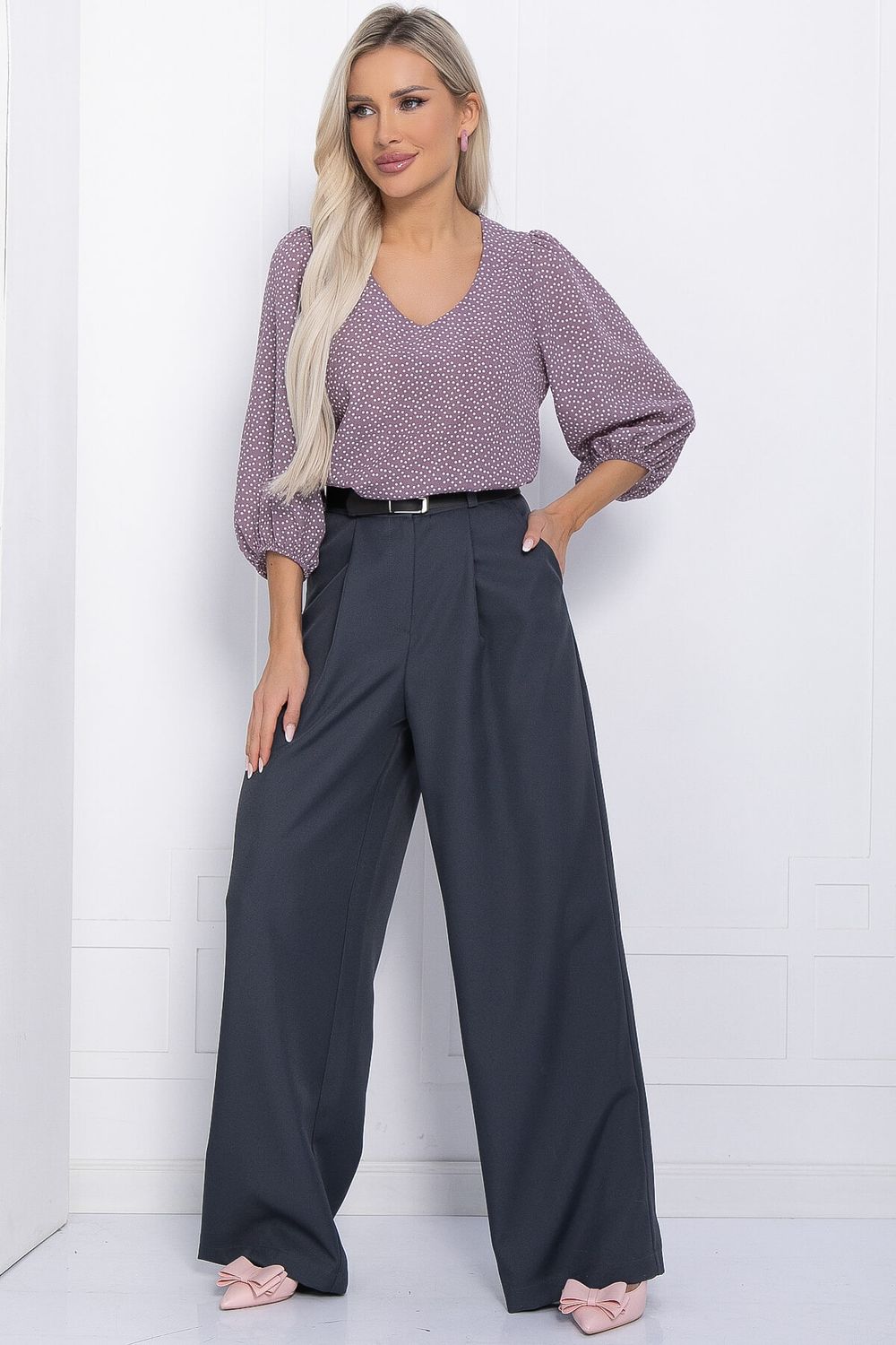 Брюки Марлен НЬЮ (серо-голубые) Б12251-2 LT Collection