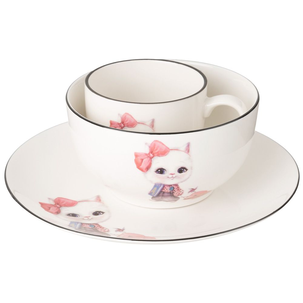 НАБОР ПОСУДЫ LEFARD МОЯ УМНИЦА, 3 ПР.: САЛАТНИК 470МЛ, ТАРЕЛКА 20СМ, КРУЖКА 220МЛ