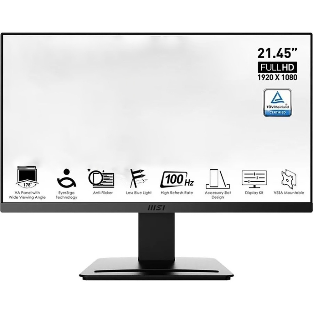MSI PRO 21.5" MP223 (VA 1920x1080 100Hz 1ms  250cd D-Sub HDMI) [9S6-3PB9CH-014]