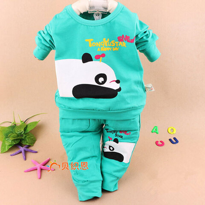 Костюм из толстовки и брюк с принтами панд и надписью