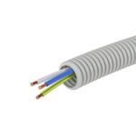 Электротруба ПВХ гибкая гофр. д.16мм, цвет серый, с проводом ПуВ 3х1,5мм² РЭК "ГОСТ+", 25м