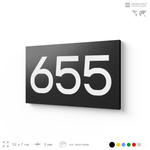 Номер на дверь 655, табличка на дверь для офиса, квартиры, кабинета, аудитории, склада, черная 120х70 мм, Айдентика Технолоджи