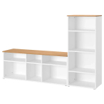 Тумба под телевизор - IKEA SKRUVBY/СКРУВБИ ИКЕА, 38х140х216 см, белый/светло-коричневый
