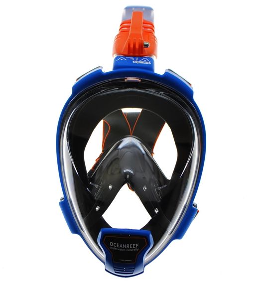 Маска полнолицевая Oceanreef ARIA QR+ для сноркелинга, с держателем камеры черный/синий