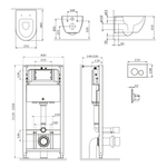 Комплект: инсталляция с унитазом и клавишей AM.PM Awe IS49001.111700
