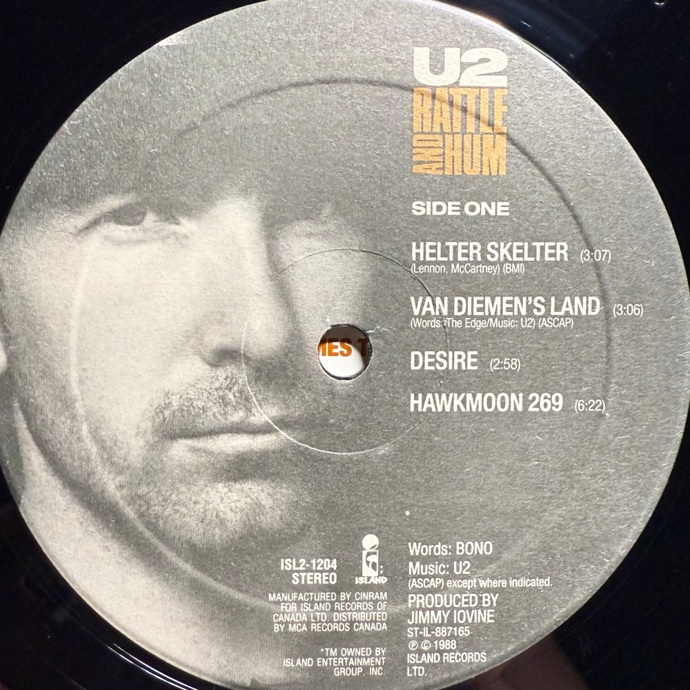 U2 ‎– Rattle And Hum 2LP (Канада 1988г.)