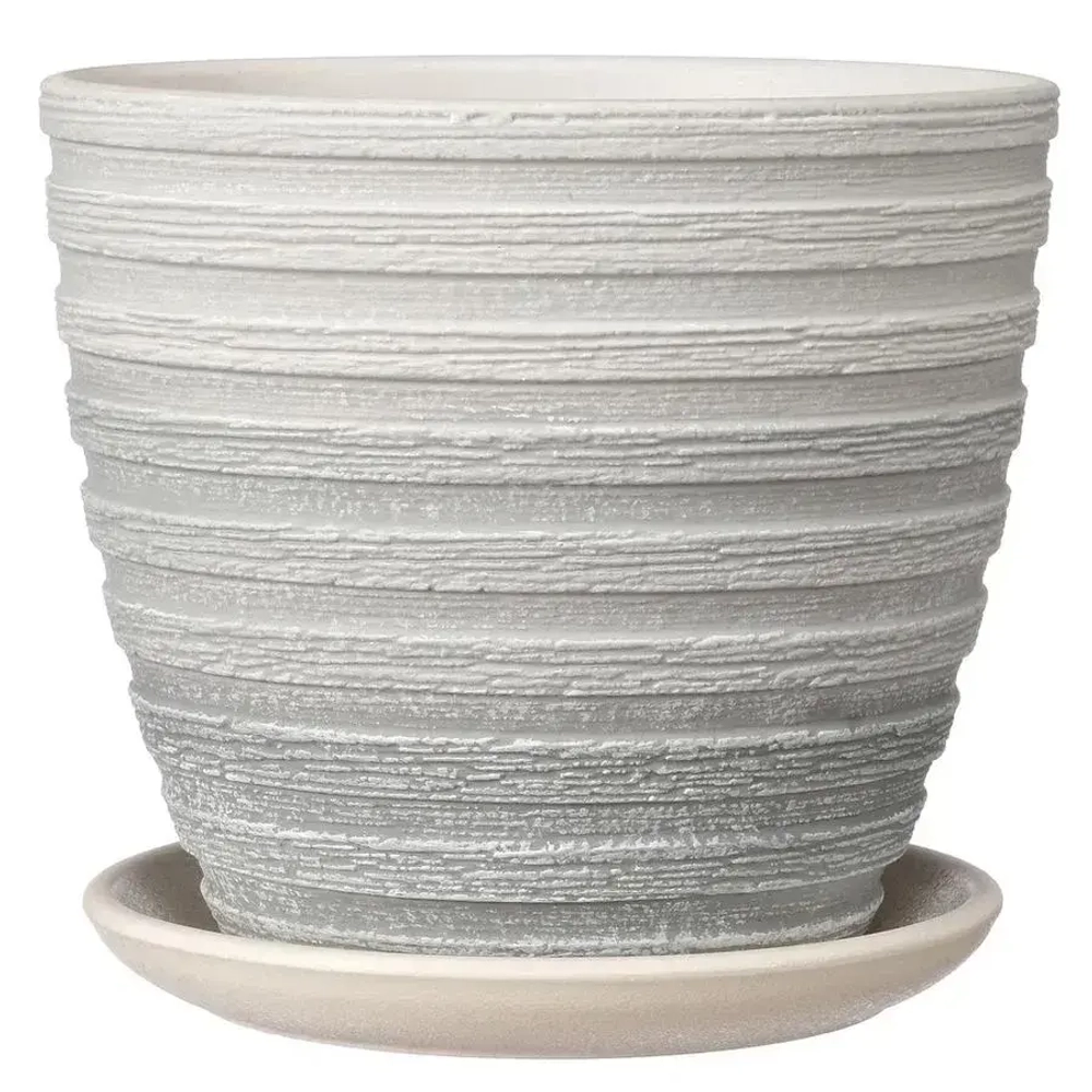 Горшок керамический Букле серый крокус №1