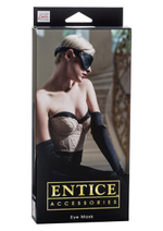 Кожаная маска на глаза Eye Mask с плюшевой подкладкой на липучке (Цвет: черный с золотым)