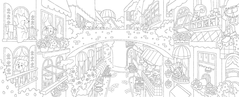 [Vol.1] A Lovely City with Bears Coloring Book