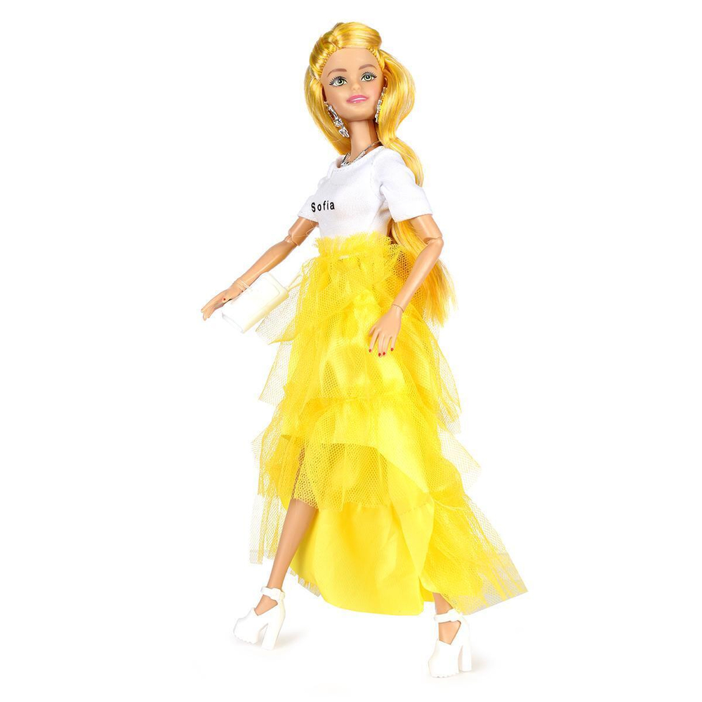 Кукла тип Модель София 29см, руки и ноги сгиб, с маникюром, с аксесс. коробка 66001-BF16-S-BB (Карапуз)