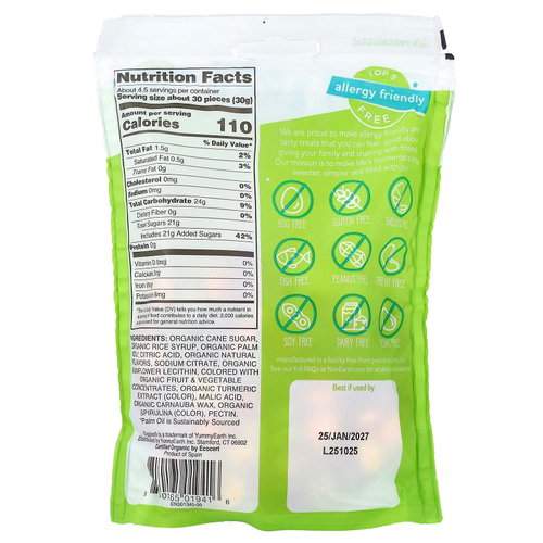 YumEarth, Organic Giggles®, жевательные конфеты, вкус кислых ингредиентов, 142 г (5 унций)