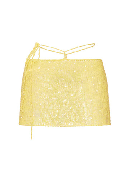 Вязаная юбка короткая limoncello желтый