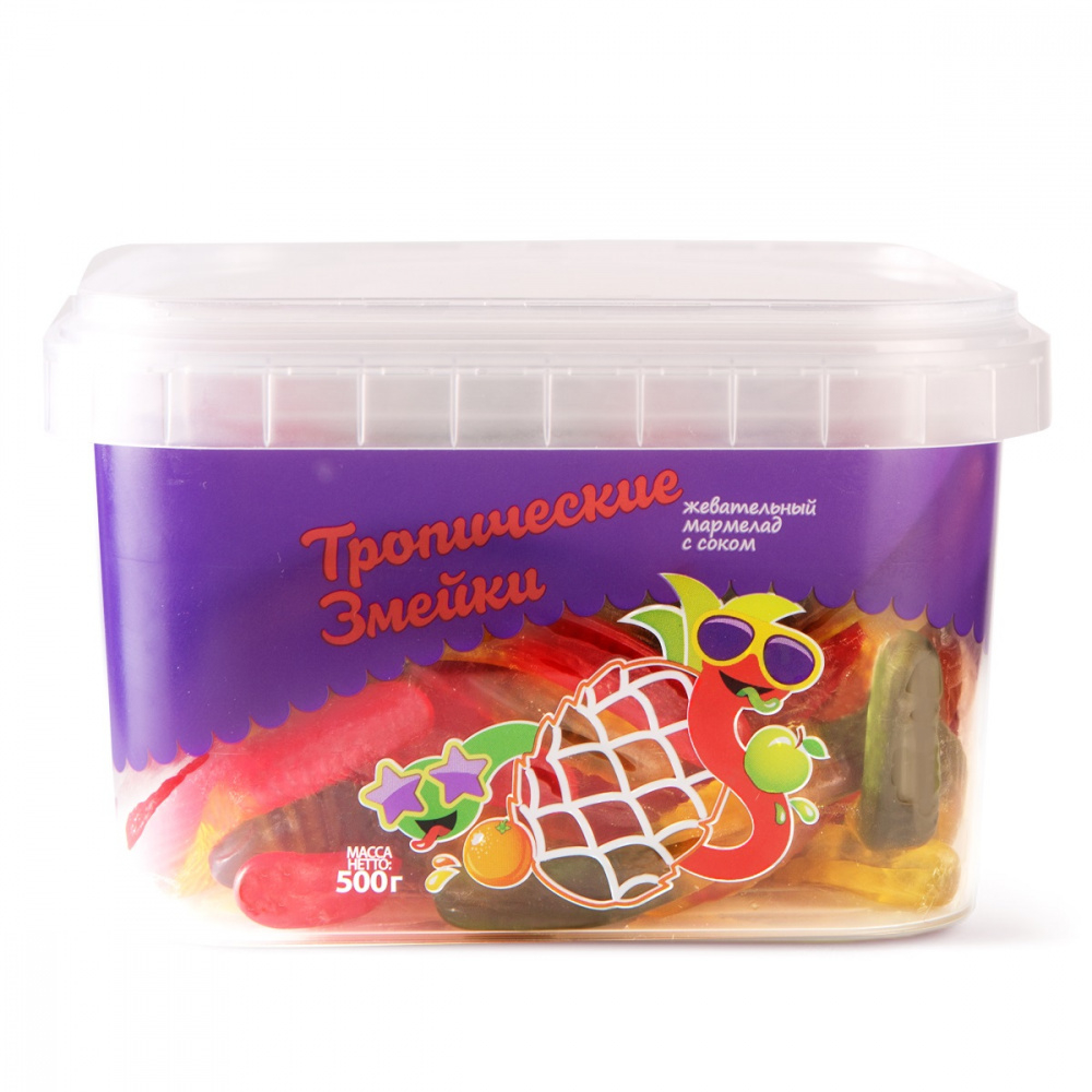 Мармелад жевательный тропические змейки Crazy party, 500г