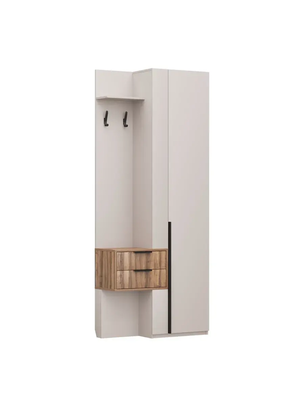 Прихожая с вешалкой и ящиками Кашемир 90х35х220